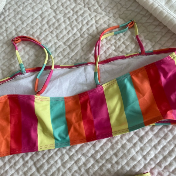 SHEIN MULTI COLOR STRIPED 2 PC BIKINI SIZE XL NEW - Picture 6 of 10